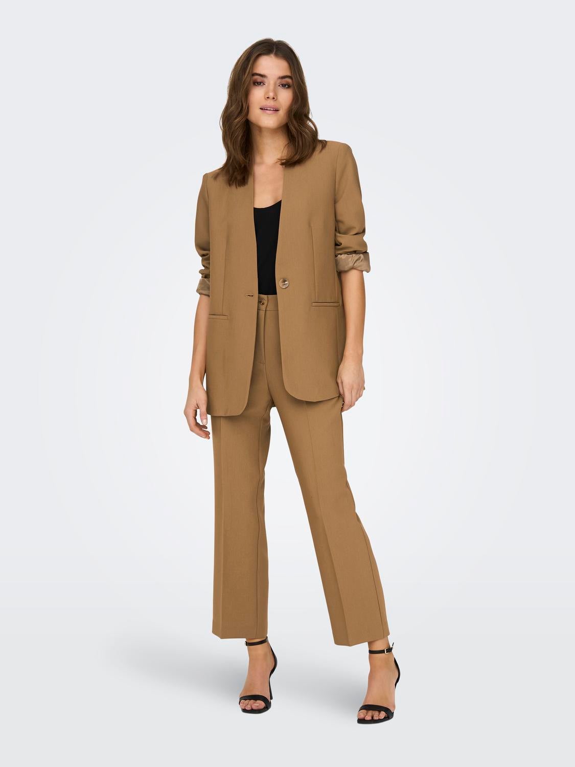 ONLMILIAN Hohe Taille Normal geschnitten Chino Hose Toasted Coconut