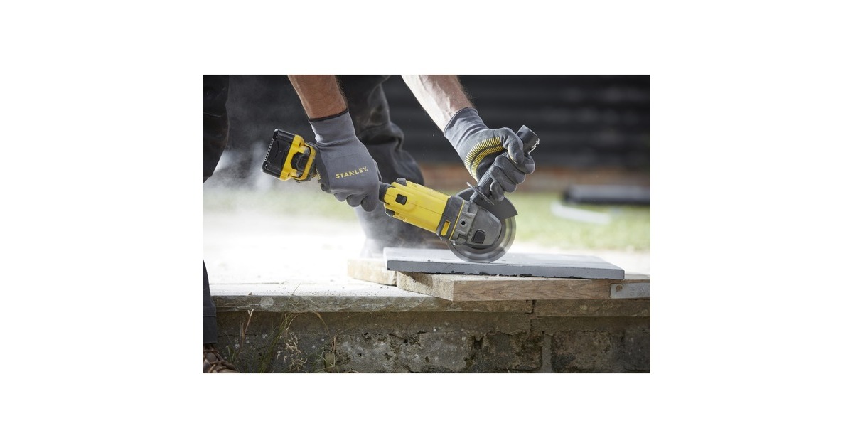 StanleyFATMAX V20 18V 125 mm Haakse slijper  (Geel/zwart, Accu en oplader niet inbegrepen )