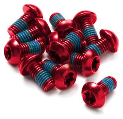 Kit de 12 Vis de Disque Reverse Acier M5 x 10mm Rouge