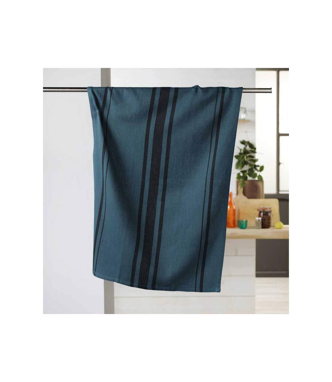 Torchon en Coton Tissé Comptoir 50x70cm Marine