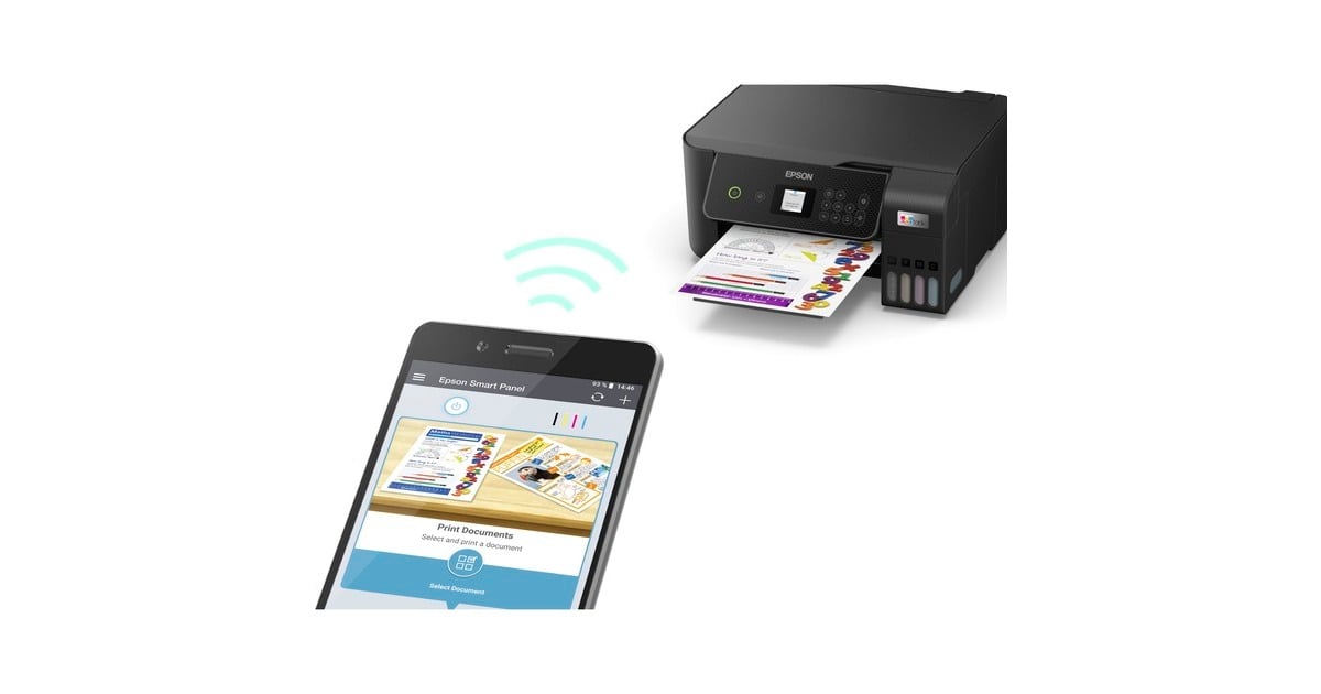 EpsonEcoTank ET-2871 A4 multifunctionele Wi-Fi-printer met inkttank all-in-one inkjetprinter  (Zwart, Scannen, Kopiëren, Wi-Fi, inclusief tot 3 jaar inkt)