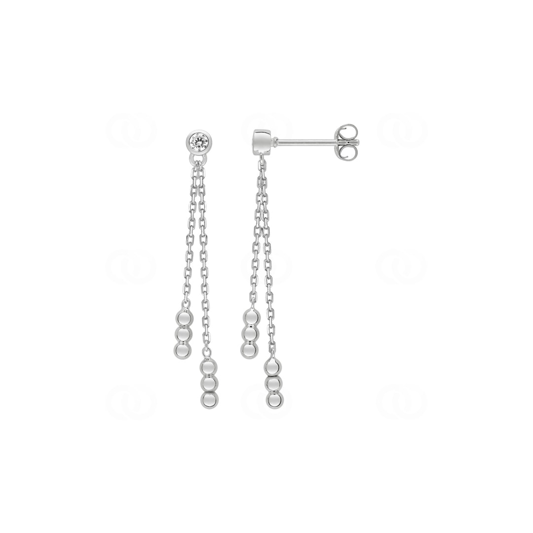 Ohrhänger 925 Silber rhodiniert mit Zirkonia
