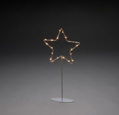 Konstsmide - Kerstster op Voet - Zilver - 40 cm - 20 LEDs
