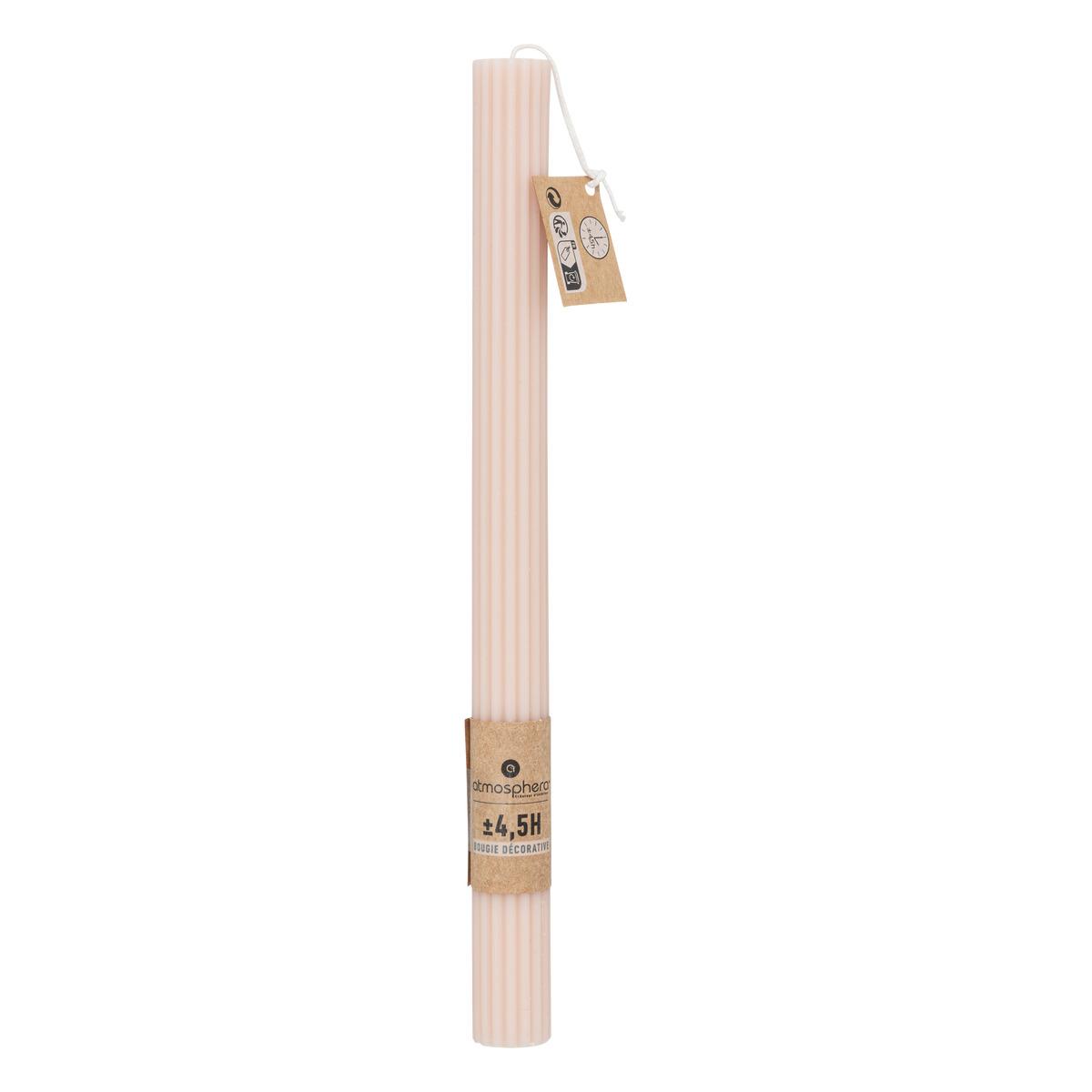 BOUGIE BATON DEMI ROSE H.26CM