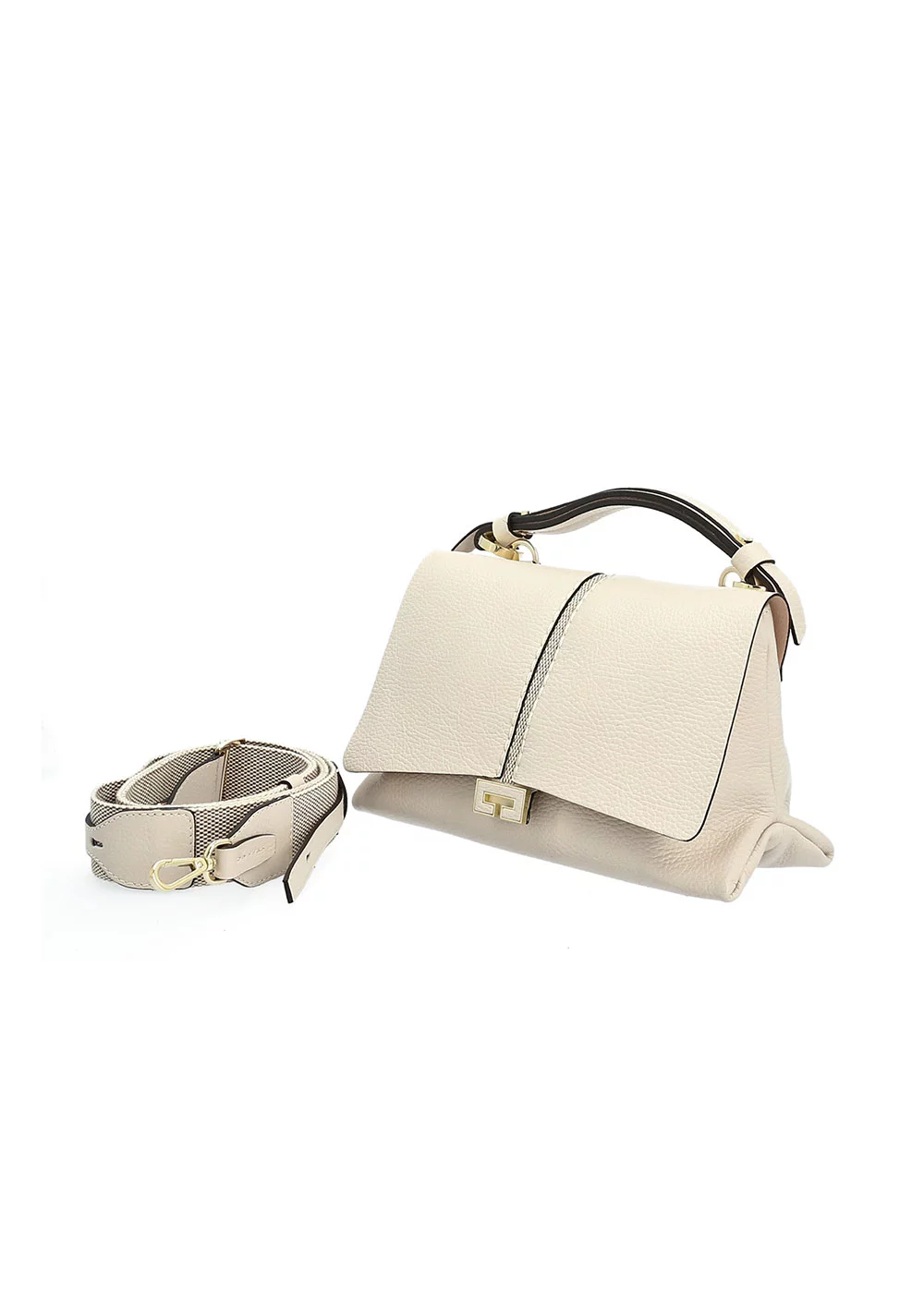 SAC RABAT NATACHA CUIR CREME