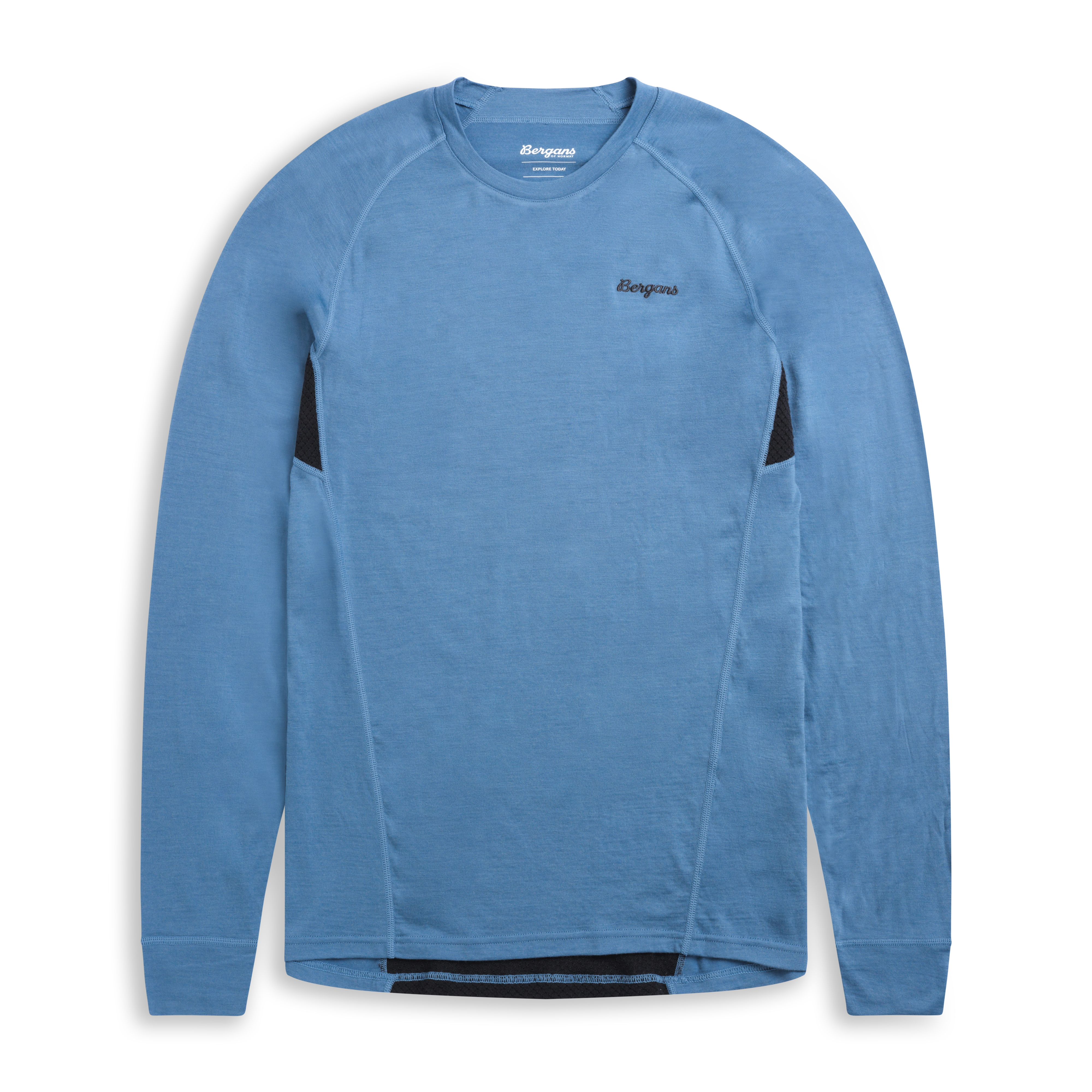 Inner:Pure Merino Long Sleeve Men Elemental Blue / Dark Shadow Grey