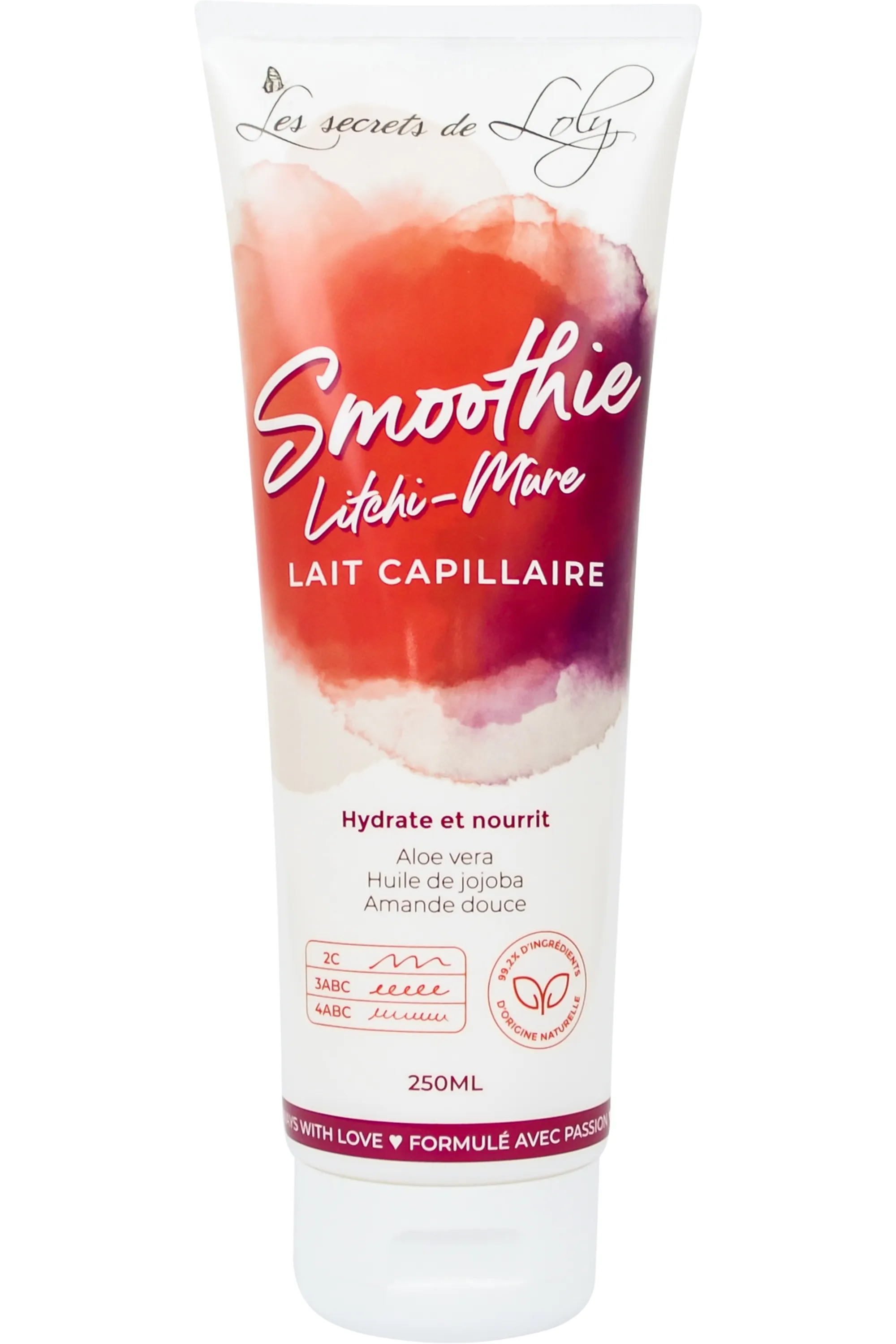 Les Secrets de Loly Lait capillaire hydratant smoothie Litchi Mûre-250 ml