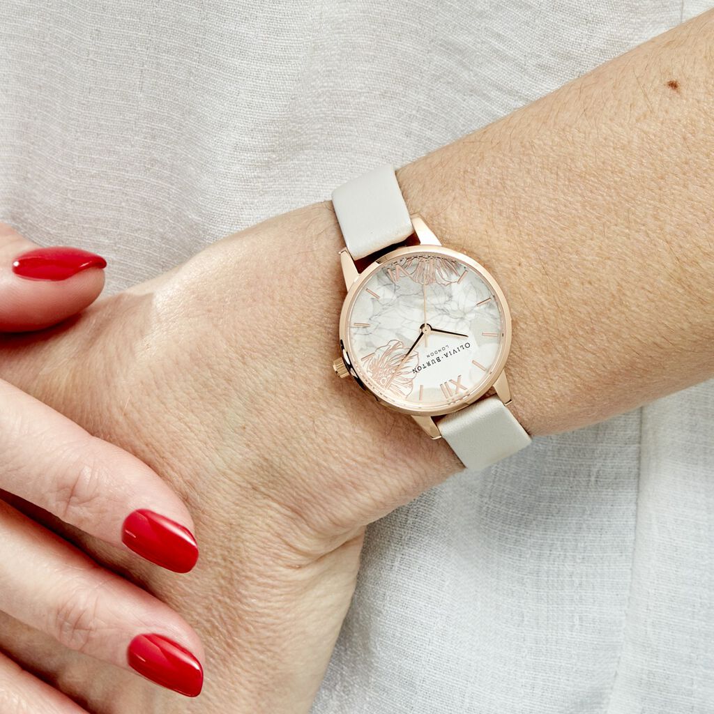 Montre Olivia Burton Abstract Florals Blanc