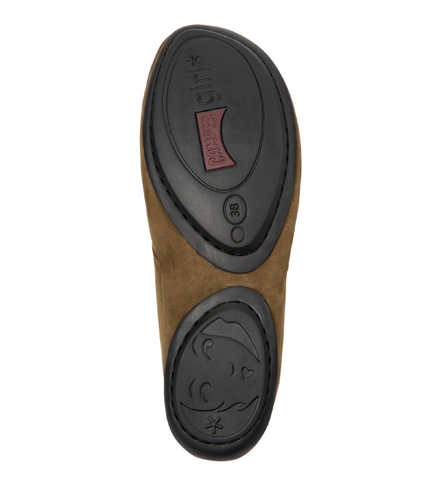 Sapatos de couro marrom Camper Right Nina