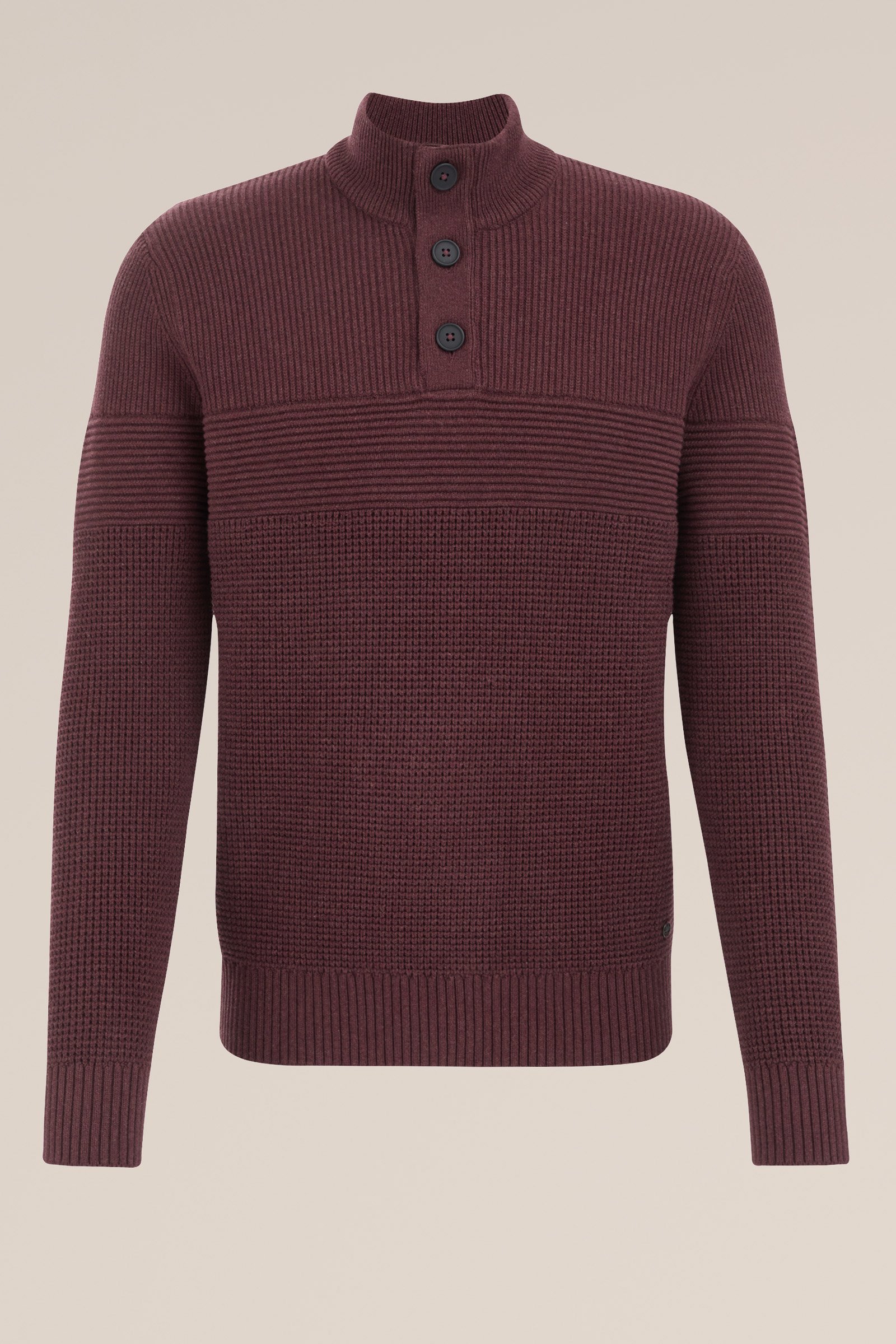 gebreide trui met structuur WE Fashion Bordeauxrood