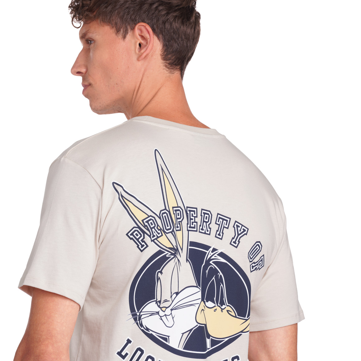 VanVaan Looney Tunes T-Shirt mit Rücken-Print beige