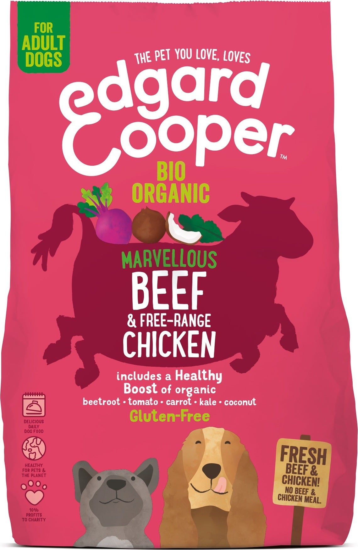 Edgard & Cooper hondenvoer Bio rund en kip adult 700 g