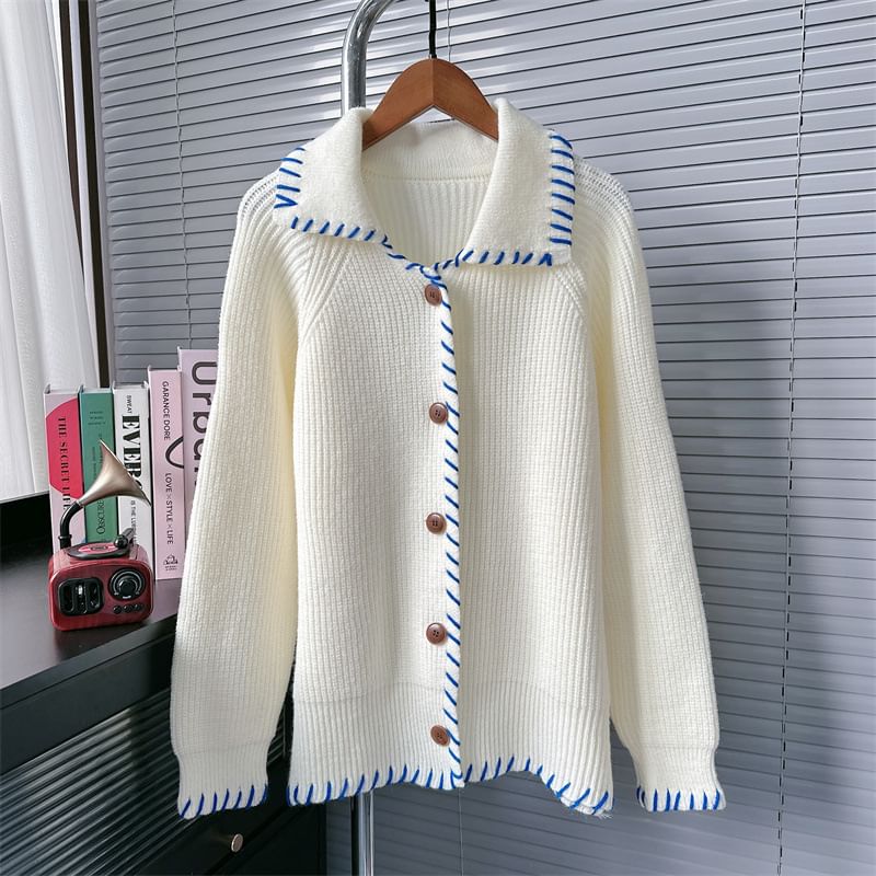 staybabes - Geribbeld vest met kraag, effen contraststiksel