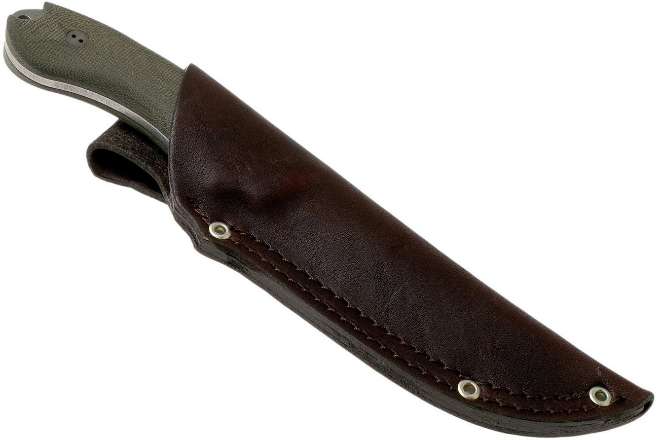 Bradford Guardian 4, 3D OD Green Micarta Guardian 4 CPM 3V, Full Flat Stonewashed 4FH-102-3V