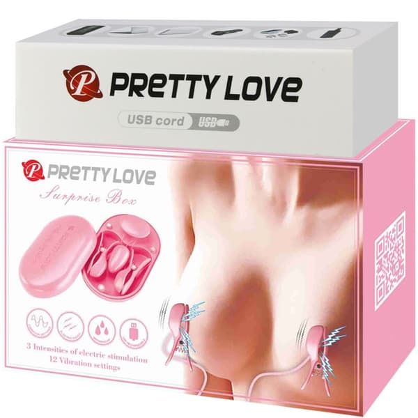 Pretty Love - overraskelsesboks rosa elektrostimuleringspinsett