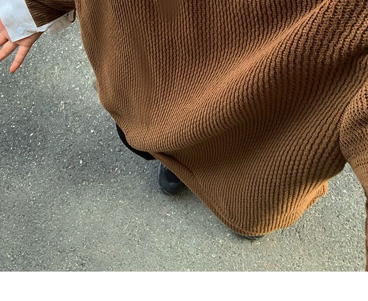 Omozando - Mock tweedelig V-hals sweatshirt met kraag