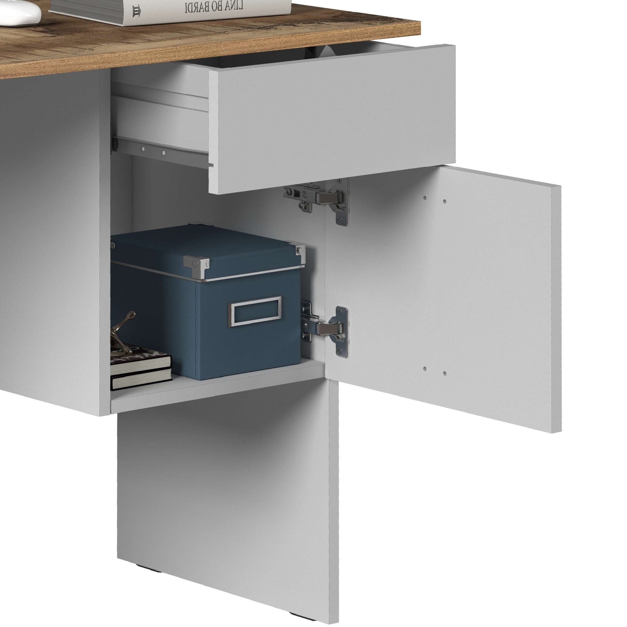 INOSIGN Schreibtisch »Sunrise, kleiner Computertisch, Bürotisch« mit 1 Tür & 1 Schublade, Tischplatte Breite 110 cm, Made in Italy