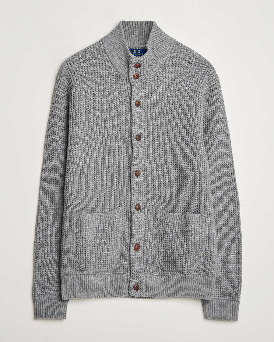 Polo Ralph Lauren Cotton/Wool Button Cardigan Fawn Grey Heather