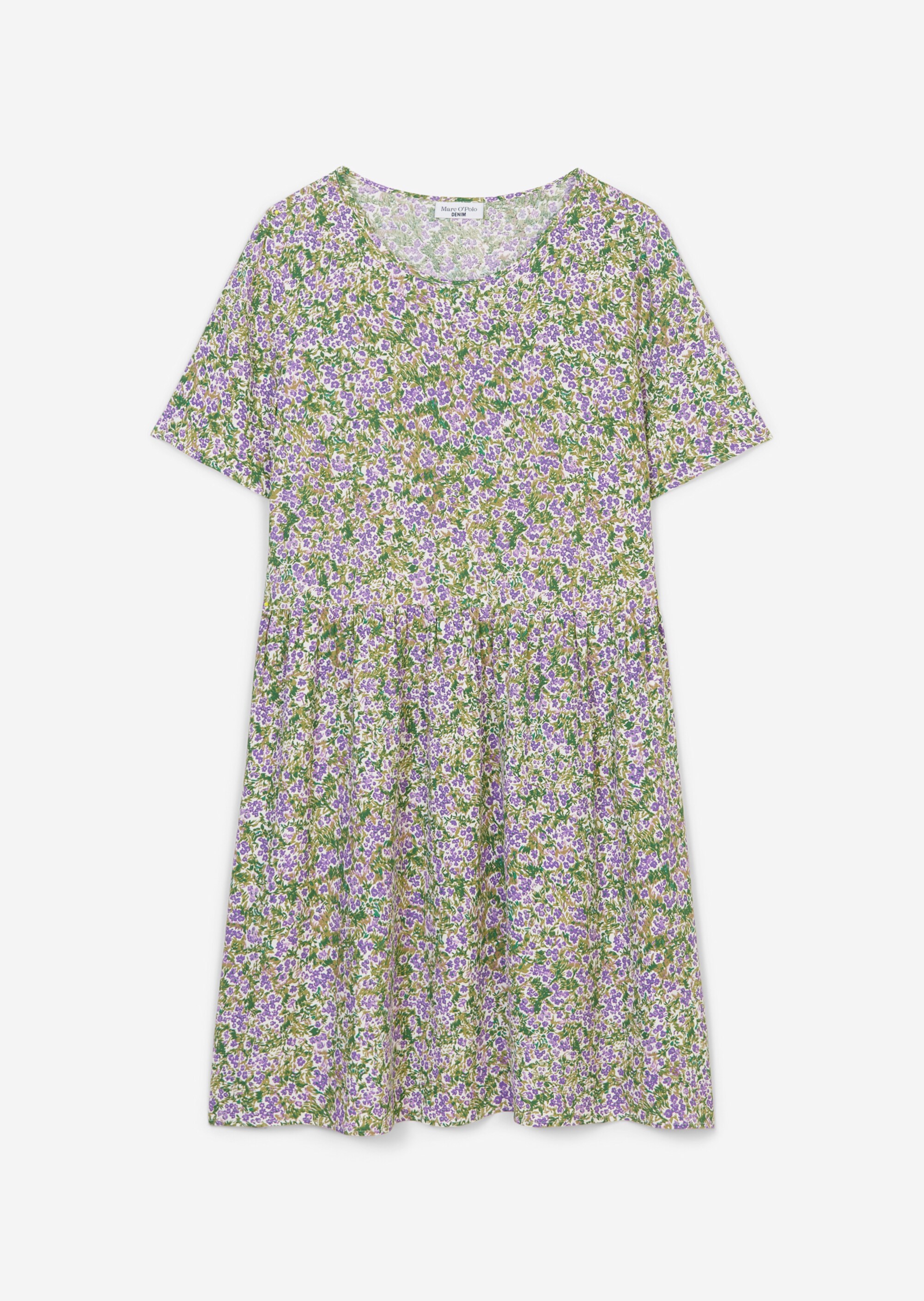 Kurzes Kleid mit geraffter Tailleaus fließendem Viskose-Crêpe