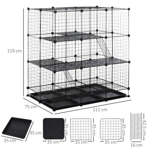 Gaiola PawHut DIY para pequenos animais, preta
