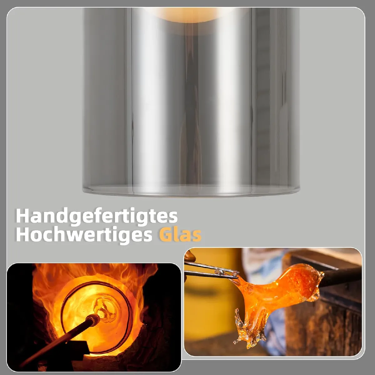 ZMH Suspension Design Noir 1 Flamme G9 en Verre Vintage pour Salle à Manger et Chambre à Coucher