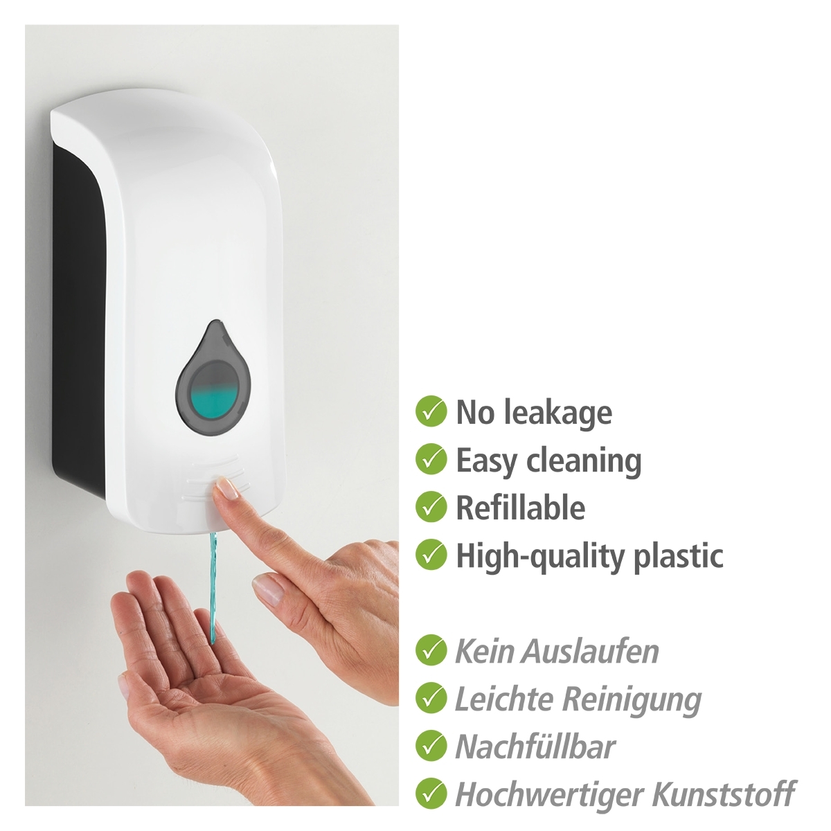 Wenko Ranera desinfectie & zeep wanddispenser 750 ml kunststof wit mat