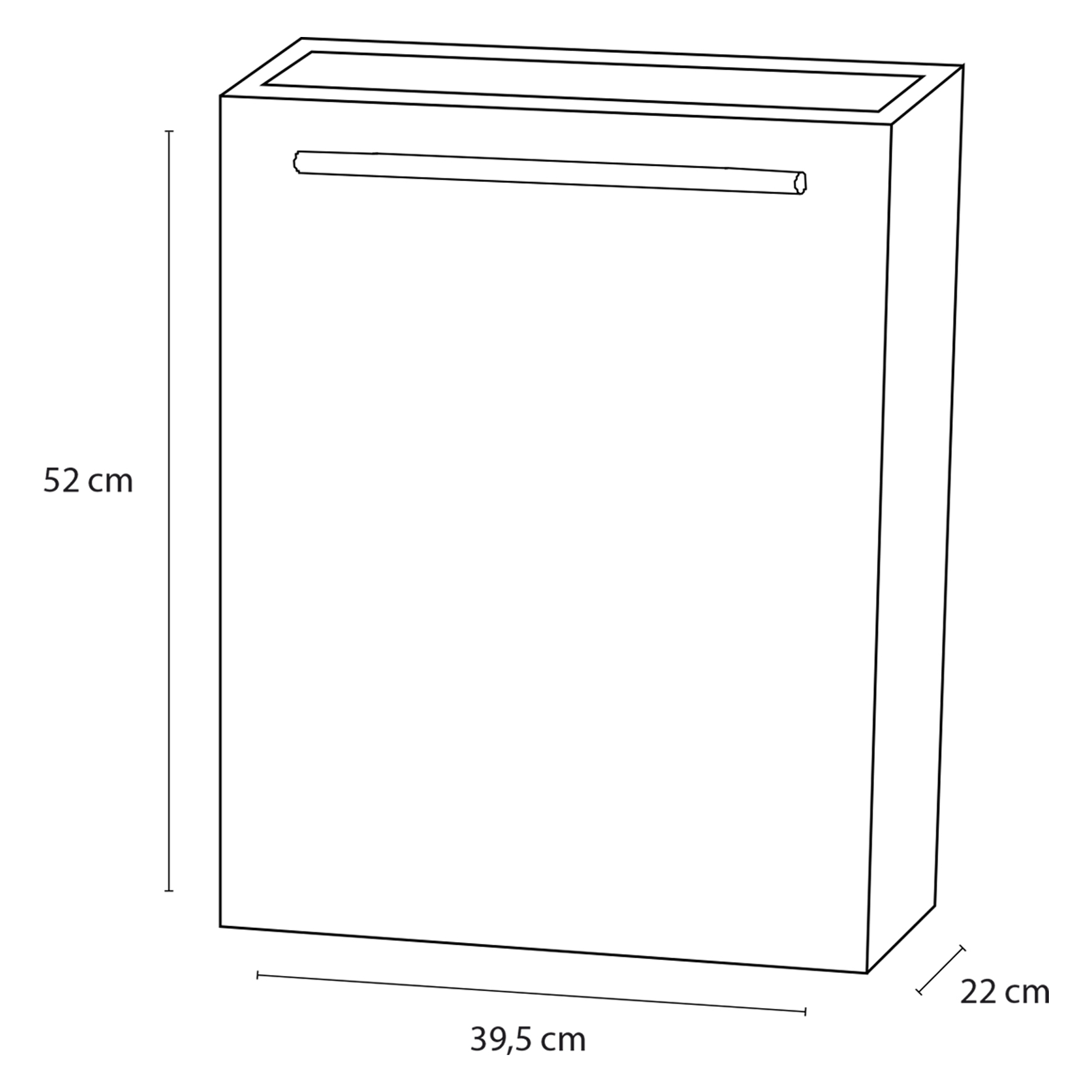 Differnz Force fonteinkast links 40cm antraciet