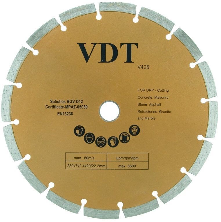 Slijpschijf diamant 230mm (gesegmenteerd)