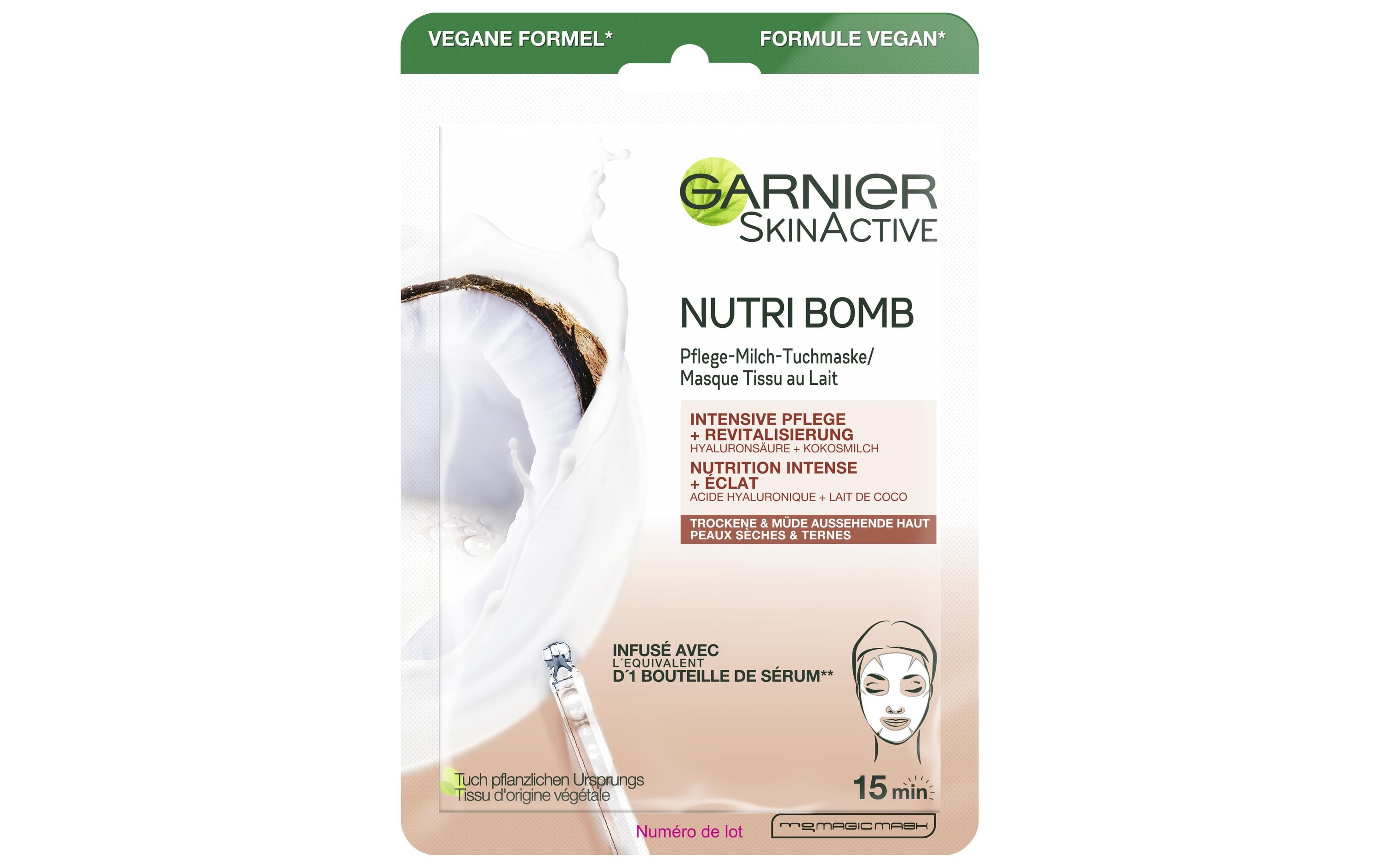 Gesichtsmaske Nutri Bomb Kokosmilch 1 StückPflege-Milch-Tuchmaske mit Kokosmilch und Hyaluronsäure