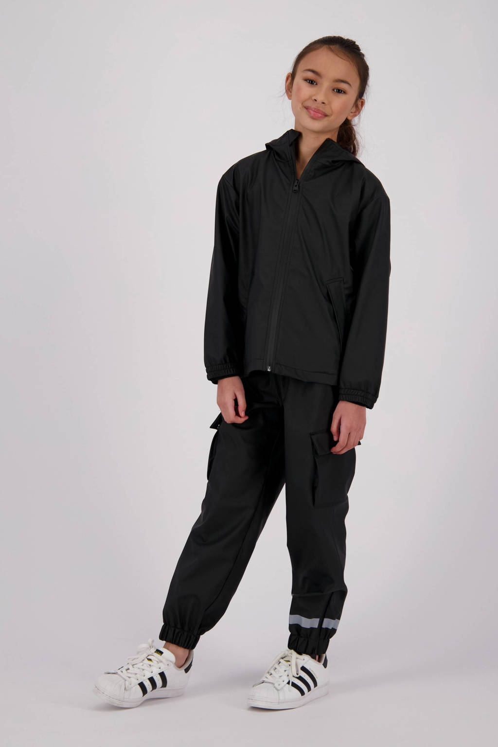 Vingino kids regenjas Thyfoon zwart