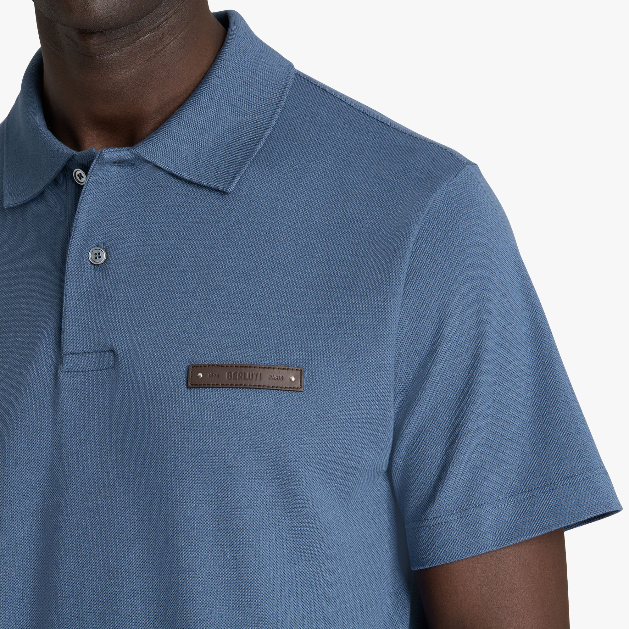Polo Pique Avec Detail En Cuir