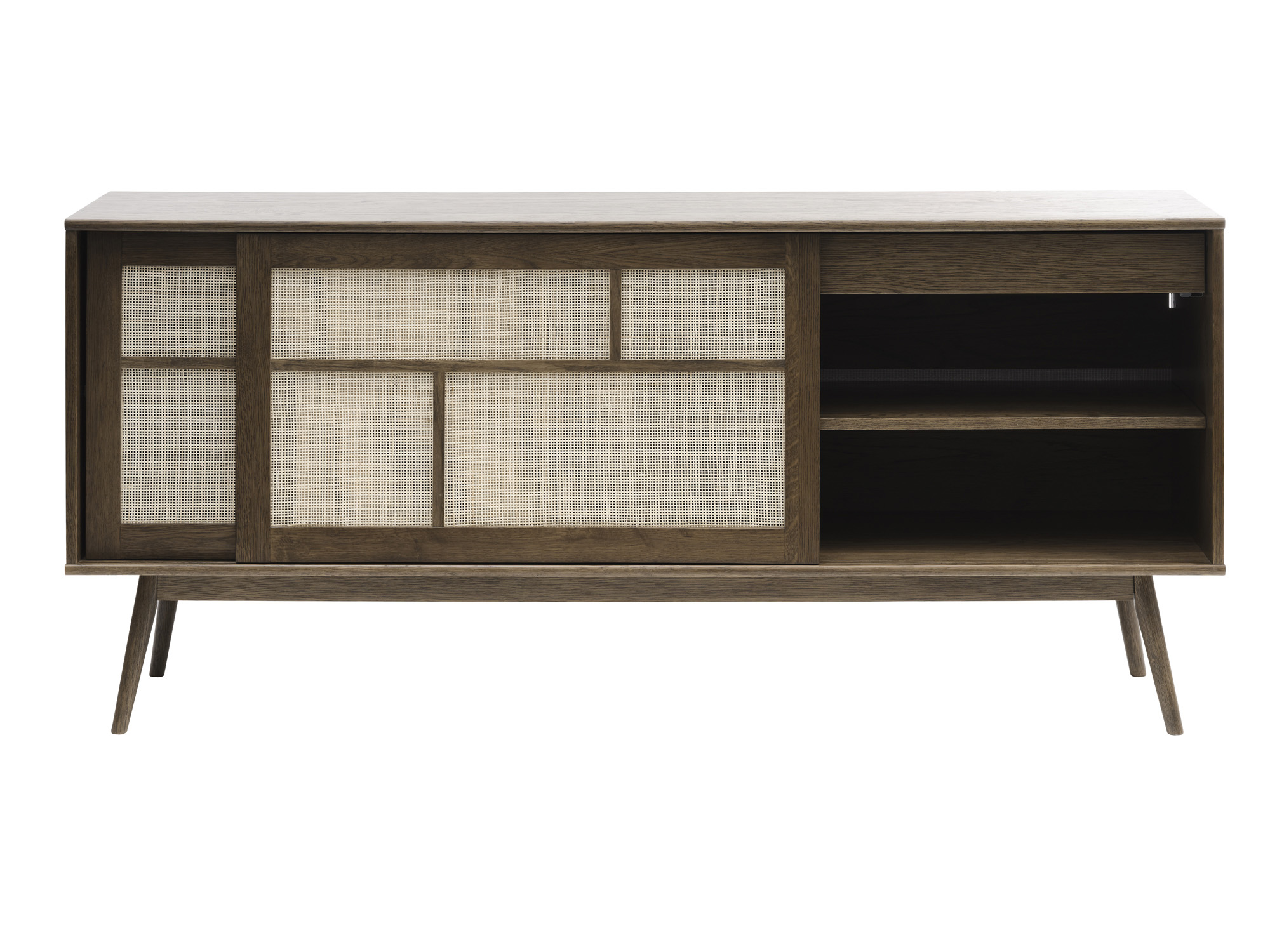 Dressoir Yass smoked eiken met rattan