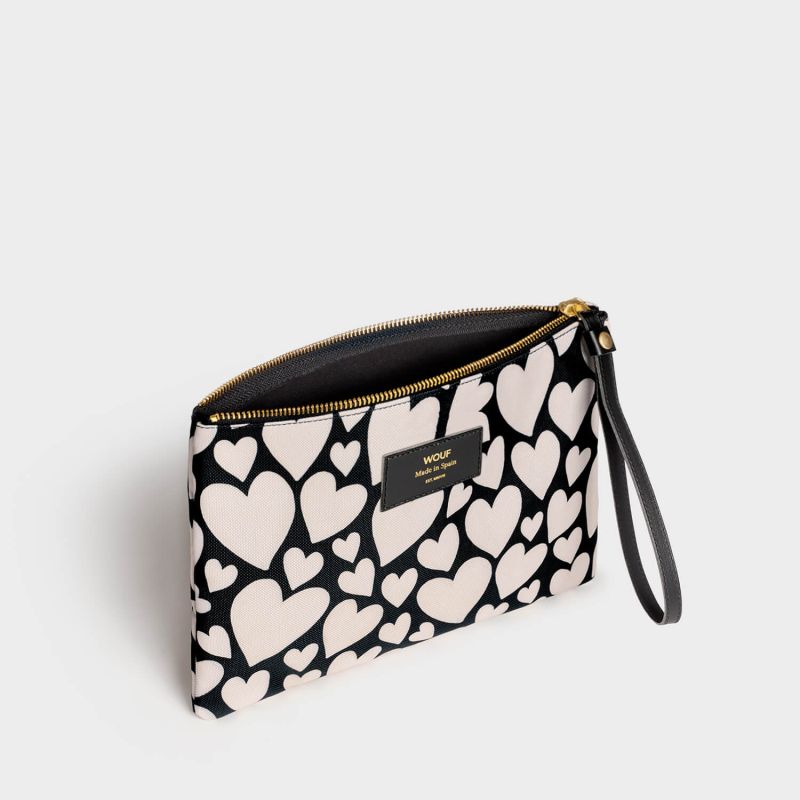 Pochette large XL 26 cm Black love