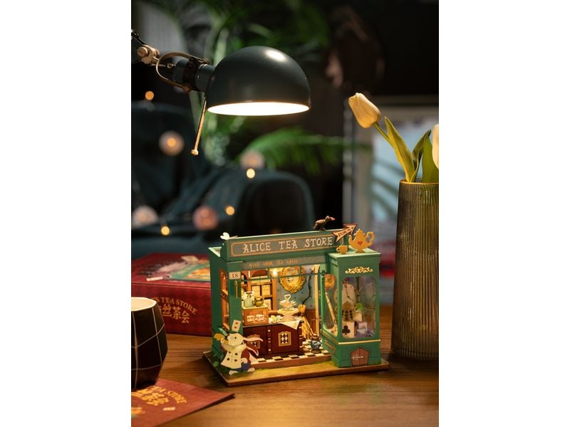 RoboTime Bausatz Alices Tea Store 3D-Puzzle aus lasergeschnittenen Holzteilen
