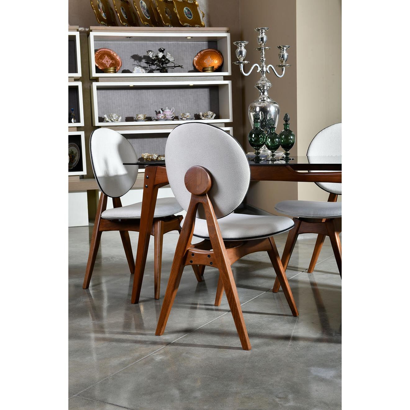 Wooden Art 2 Chaises Touch marron/crème - 54x93x55 cm