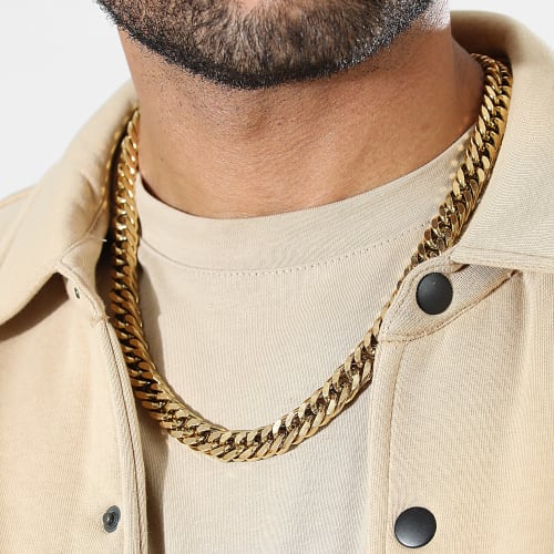 Collier Maille Gourmette 10mm Doré