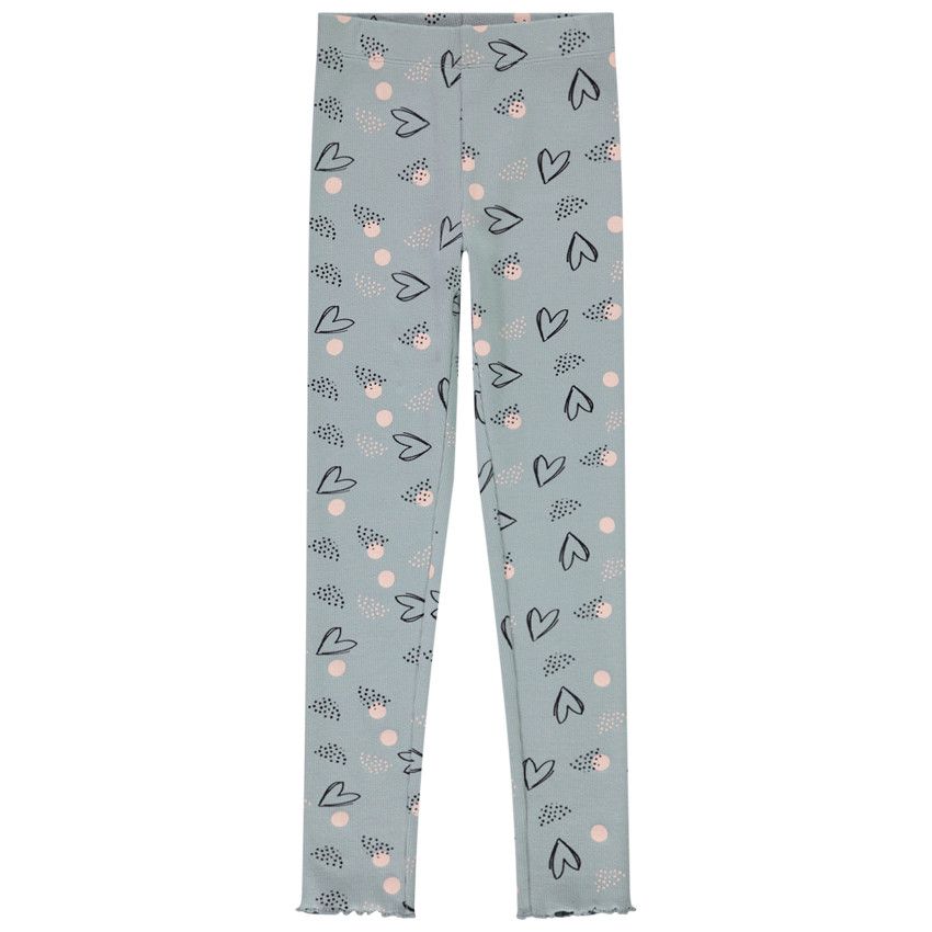 Legging en rib coton pour fille - Bleu moyen