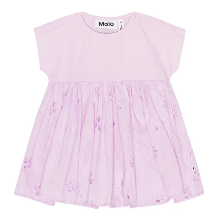 Molo Robe Channi Broderie Anglaise Coton Bio | Rose