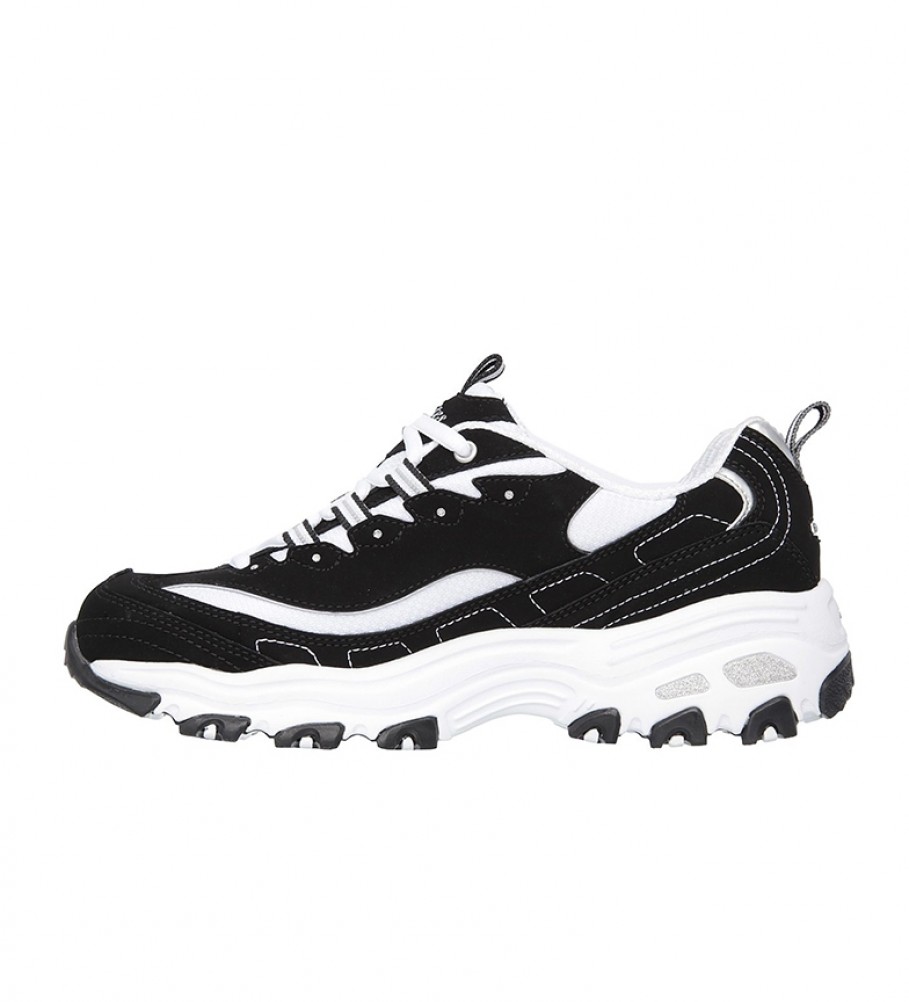 Tênis de couro Skechers D'Lites Biggest Fan, preto