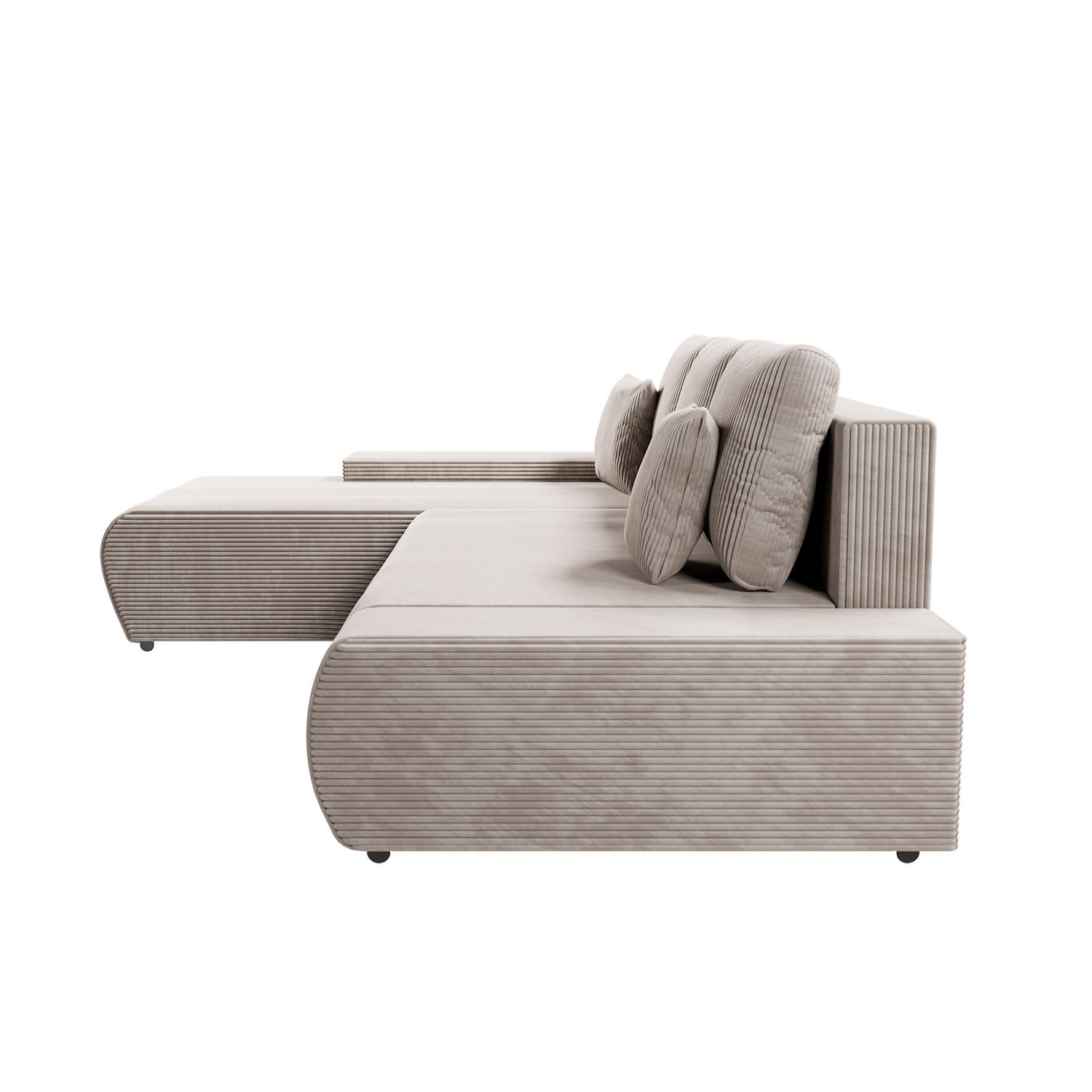 Juskys Sofa Iseo Links mit Schlaffunktion - Stoff Couch L Form für Wohnzimmer - Beige