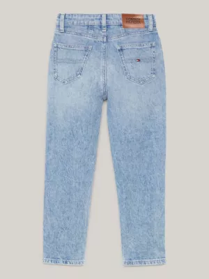 Calça jeans de cintura alta e corte afunilado