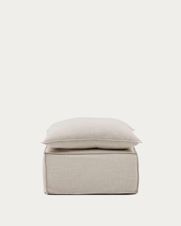 Kave Home Anarela poef 80x80 beige linnen