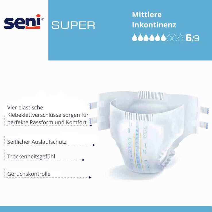Super Seni Größe 2 medium Windelhosen für Erwachsene, 10 St