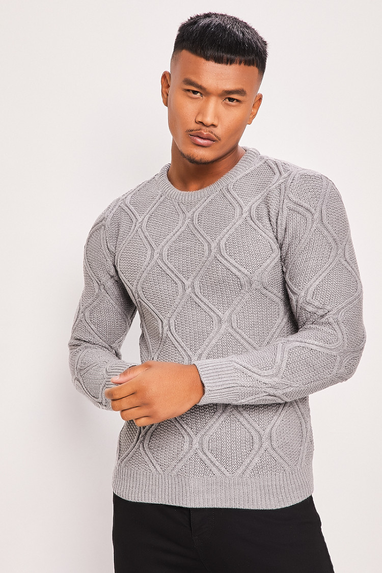 Pull en maille gris