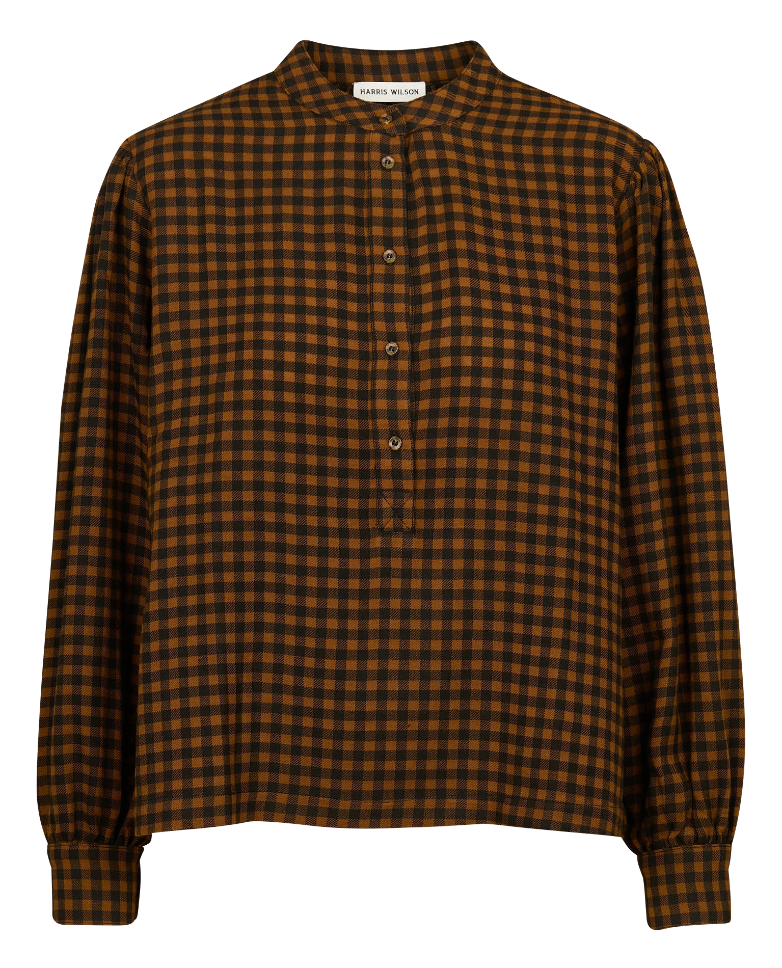 FLORINDA - Blouse droite à carreaux| Marron