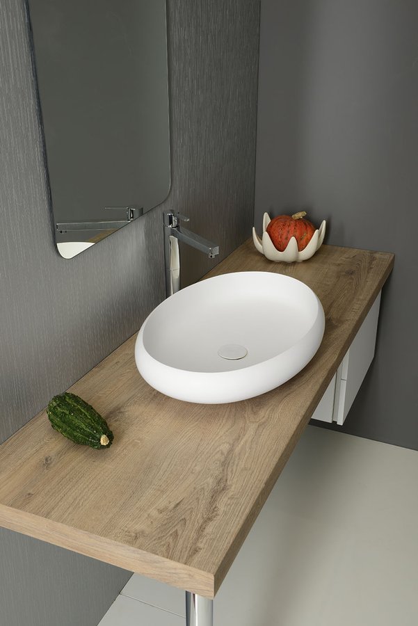 Sapho Thin waskom solid surface 60x40cm wit
