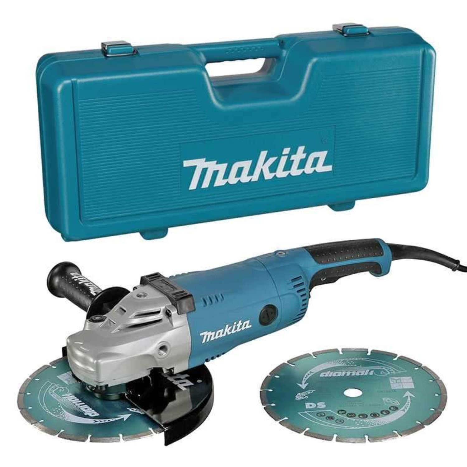 Makita GA9020RFK3 Haakse slijper incl. 2 diamantzaagbladen in koffer - 2200W - 230mm - Softstart