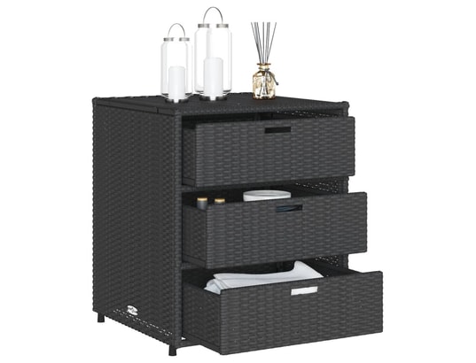 VIDAXL - Armoire de jardin Armoire de rangement de jardin noir 55x59x69 cm résine tress...