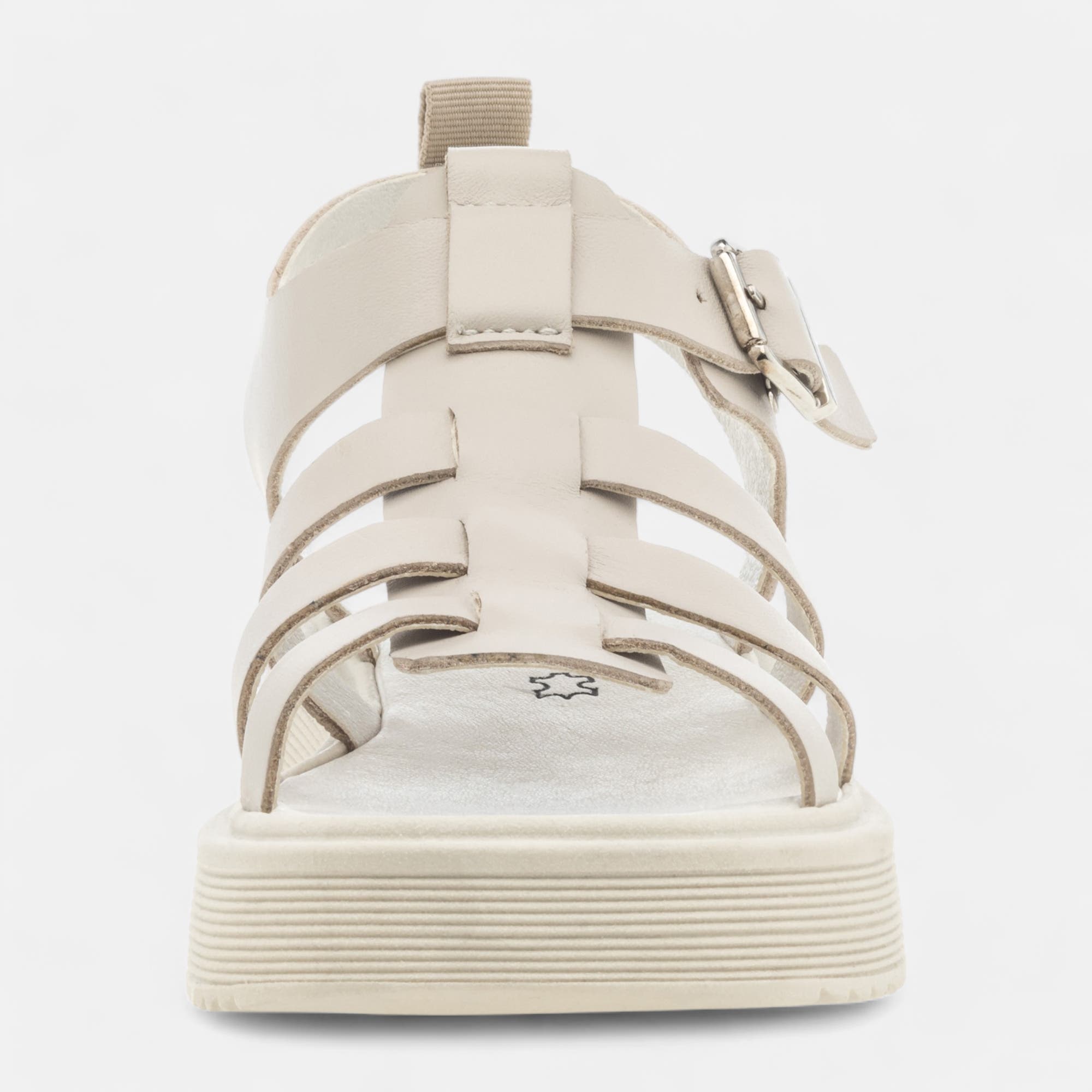 Sandales Fille en cuir beige