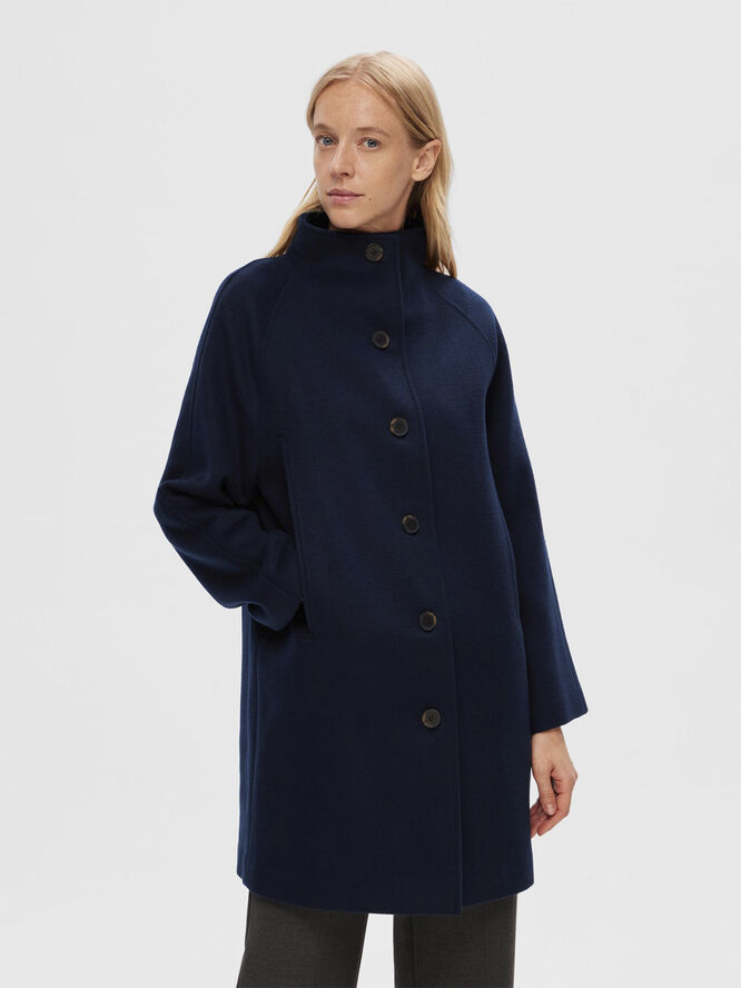 Selected Femme SLFVINNI WOOL COAT Mørkeblå